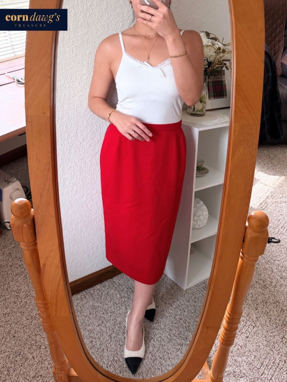 Vintage Pendleton 100% Virgin Wool Pencil Skirt Red - Made in USA Size 8